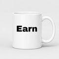 Earn Mug in white with handle right