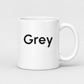 Grey Mug in white with handle right