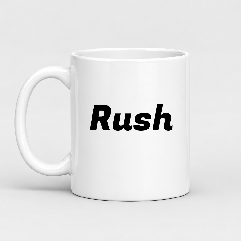Rush Mug in white with handle left