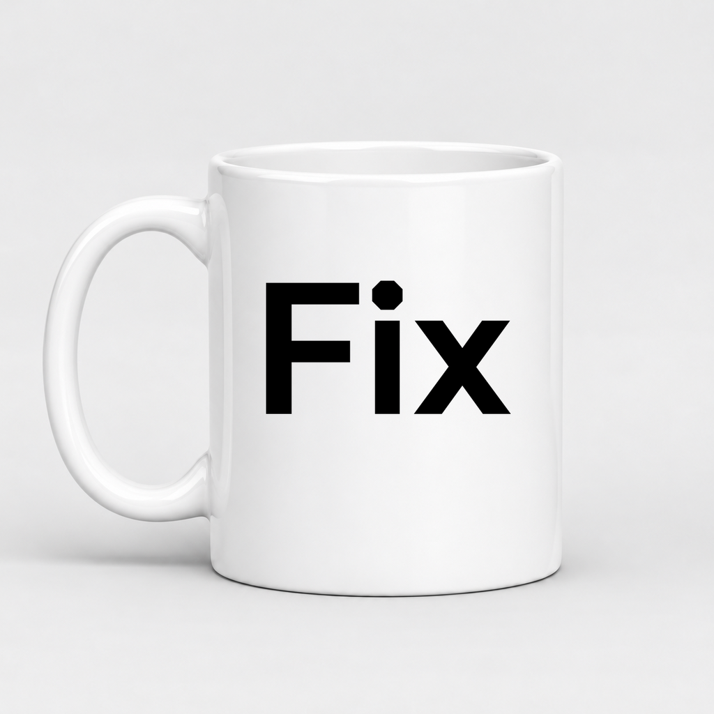 Fix Mug in white with handle left