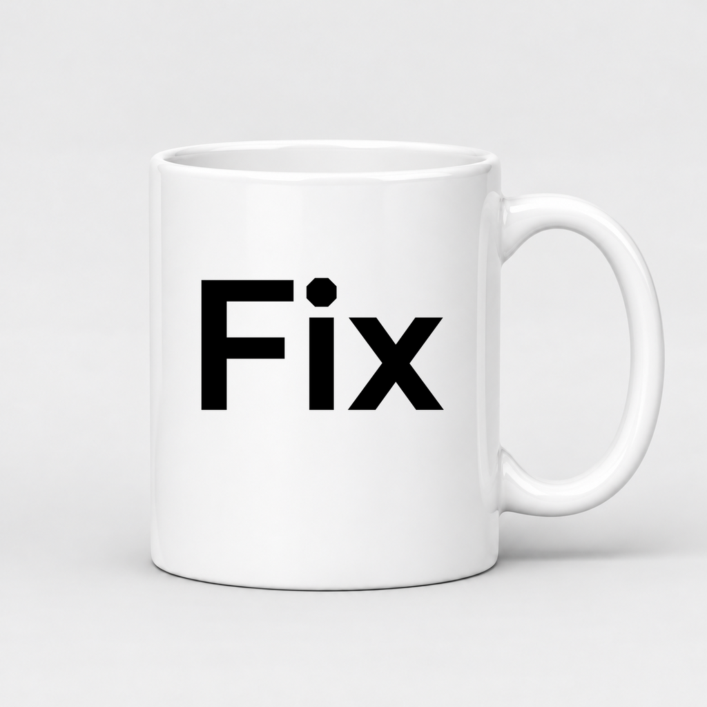 Fix Mug in white with handle right