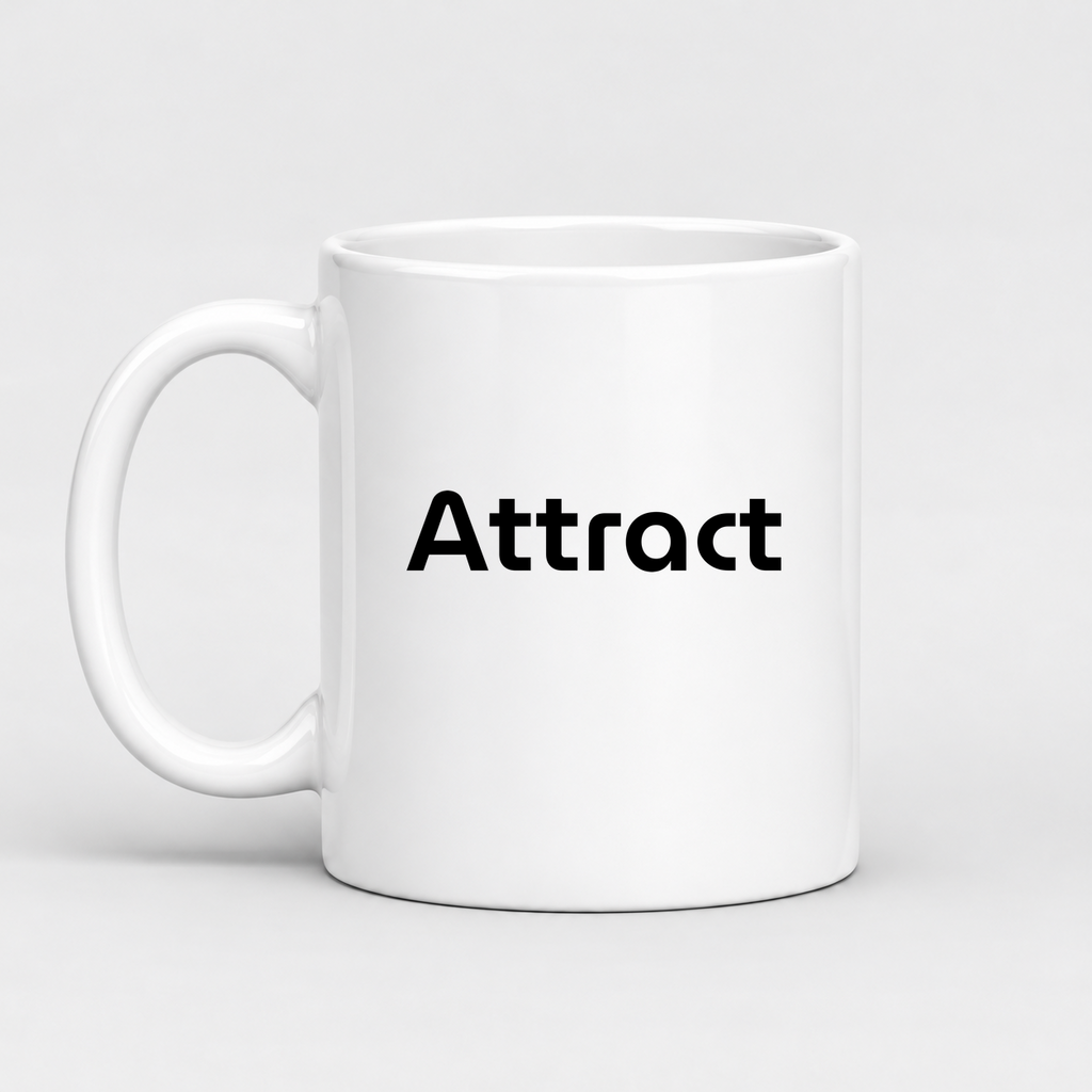 Attract Mug in white with handle left