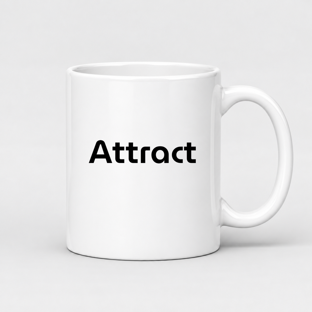 Attract Mug in white with handle right