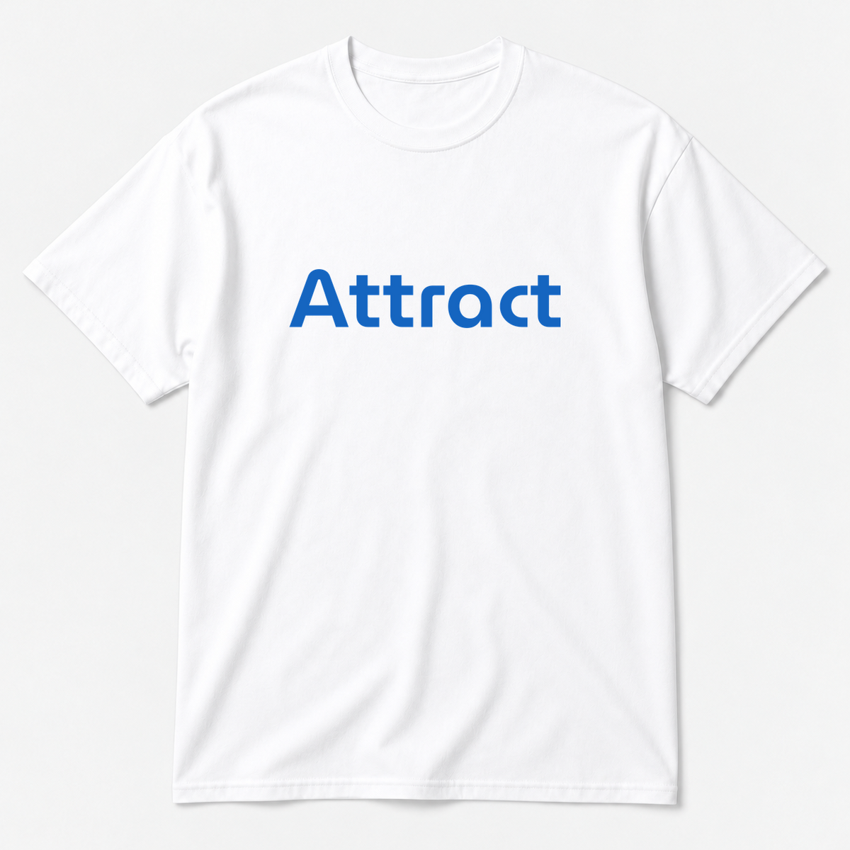 Attract T-Shirt in white with blue text