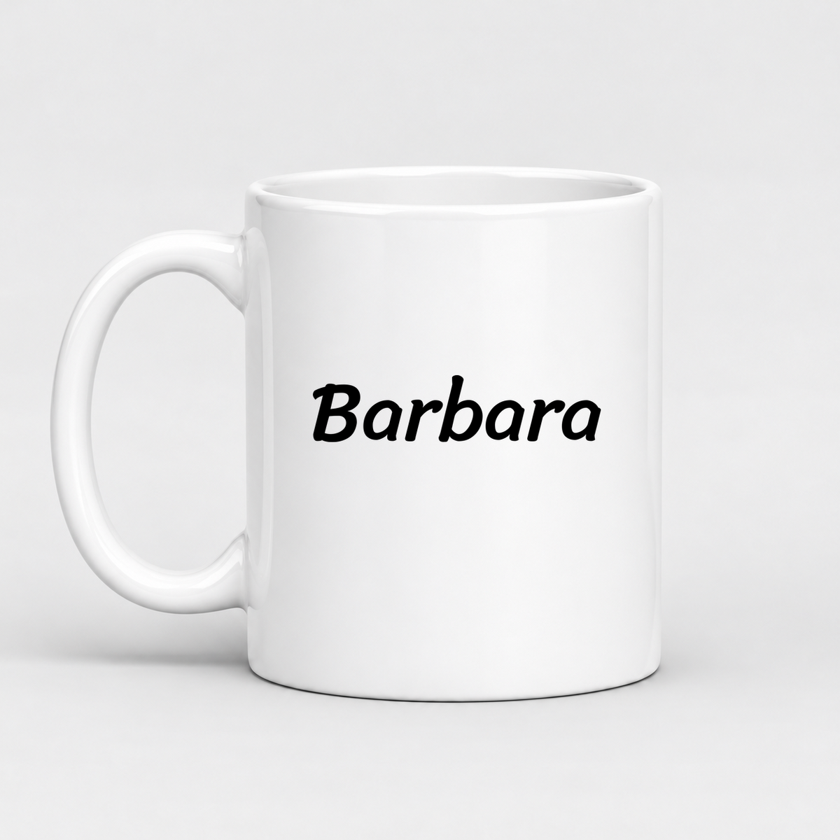 Barbara Mug in white with handle left