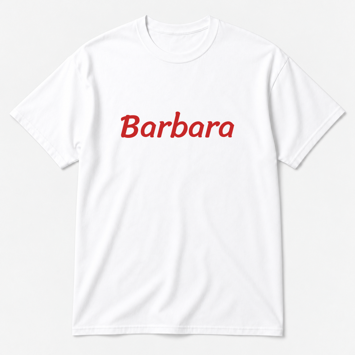 Barbara T-Shirt in white with red text