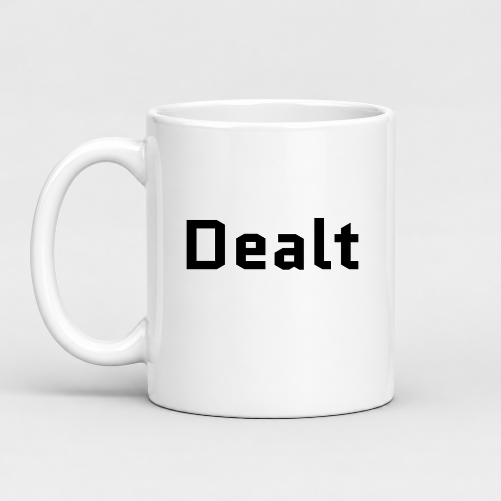 Dealt Mug in white with handle left