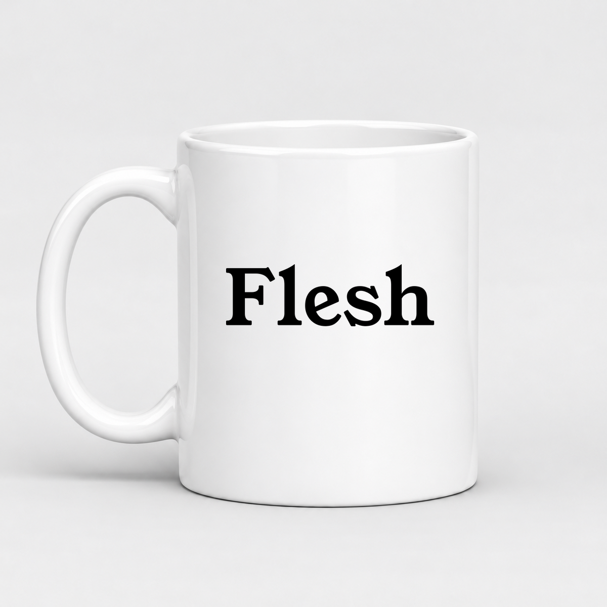 Flesh Mug in white with handle left