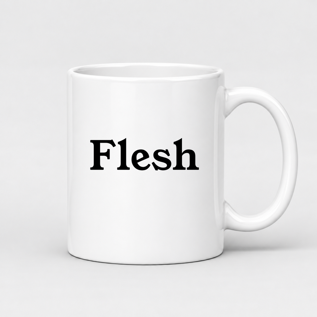 Flesh Mug in white with handle right