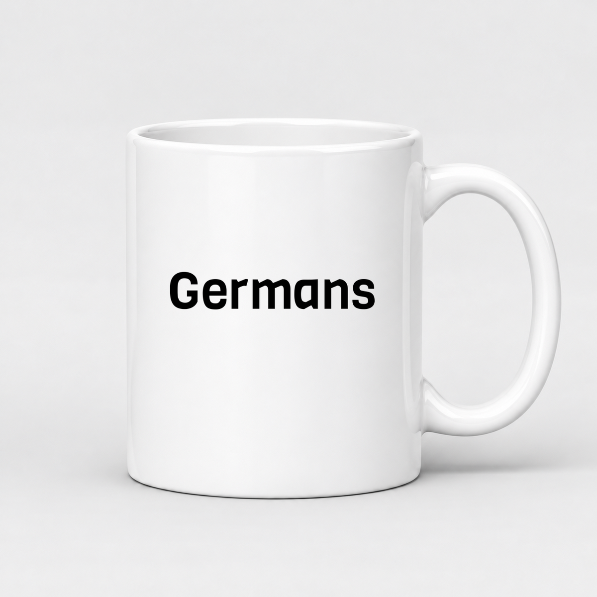 Germans Mug in white with handle right