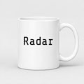 Radar Mug in white with handle right