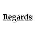 Regards die-cut sticker