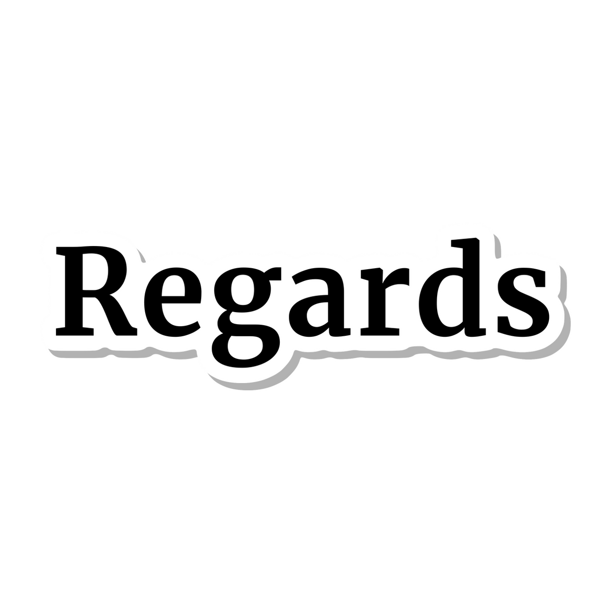 Regards die-cut sticker