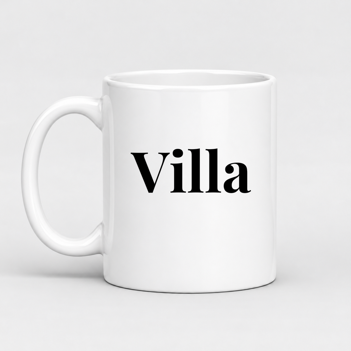 Villa Mug in white with handle left