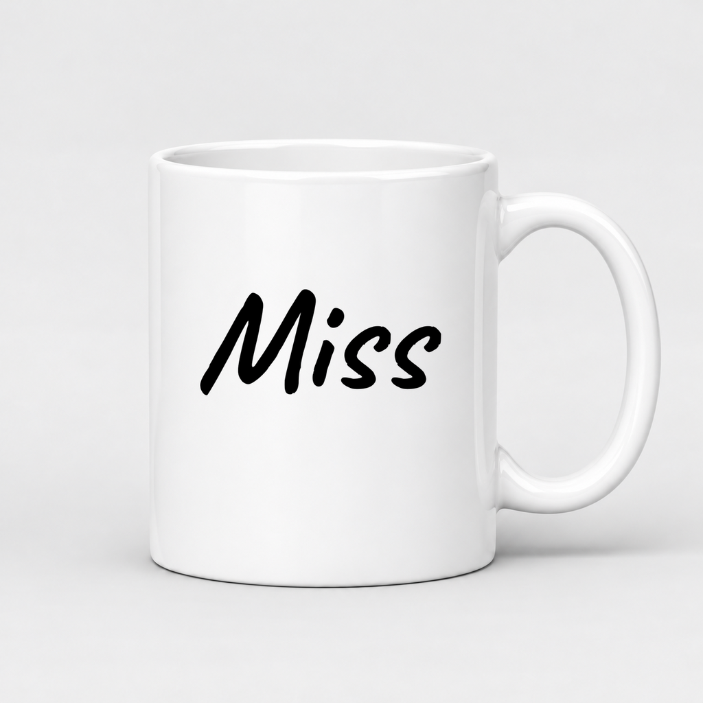 Miss Mug in white with handle right