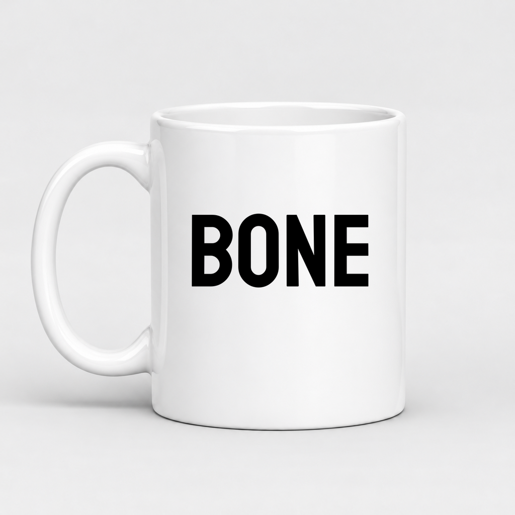 Bone Mug in white with handle left