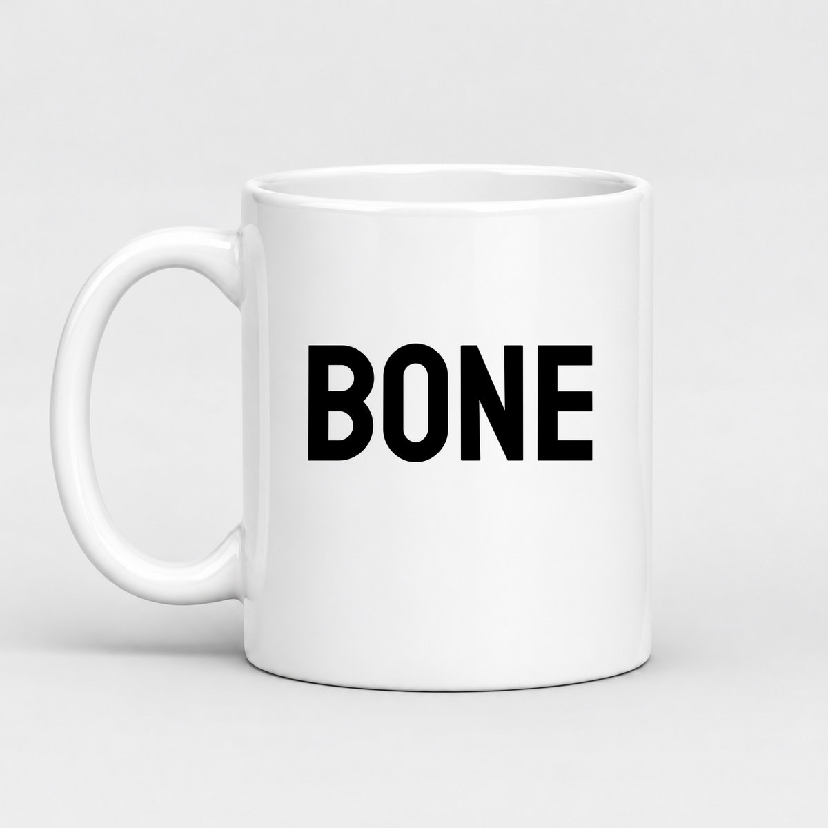 Bone Mug in white with handle left