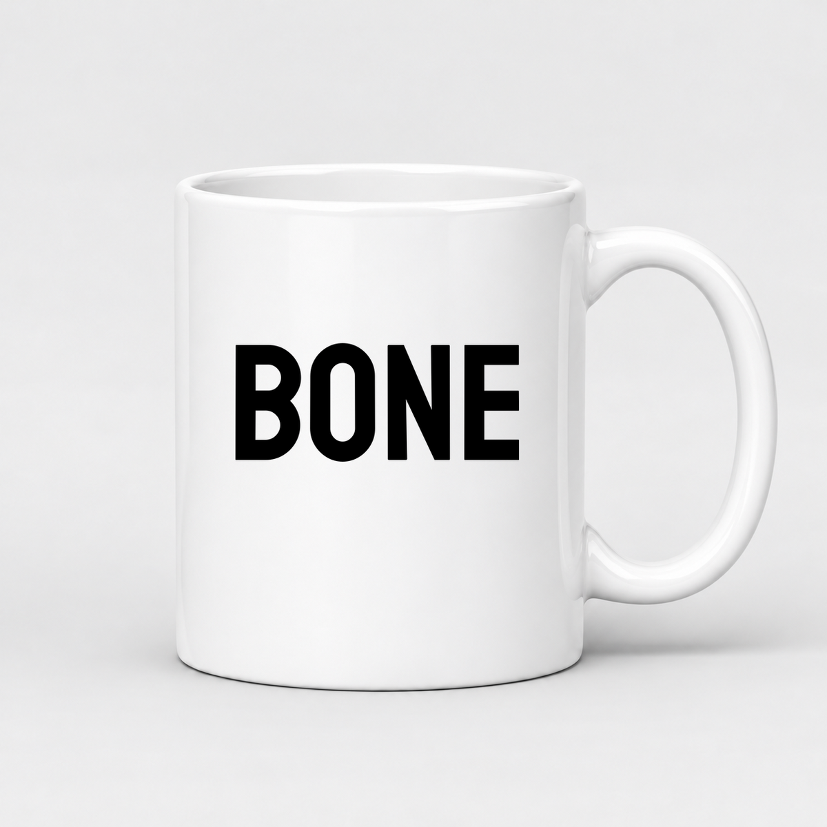Bone Mug in white with handle right