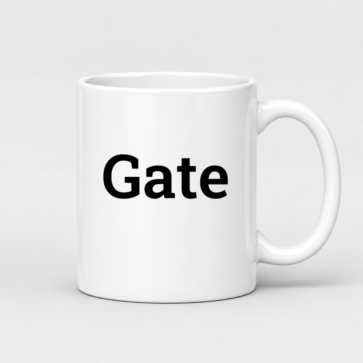 Gate Mug in white with handle right