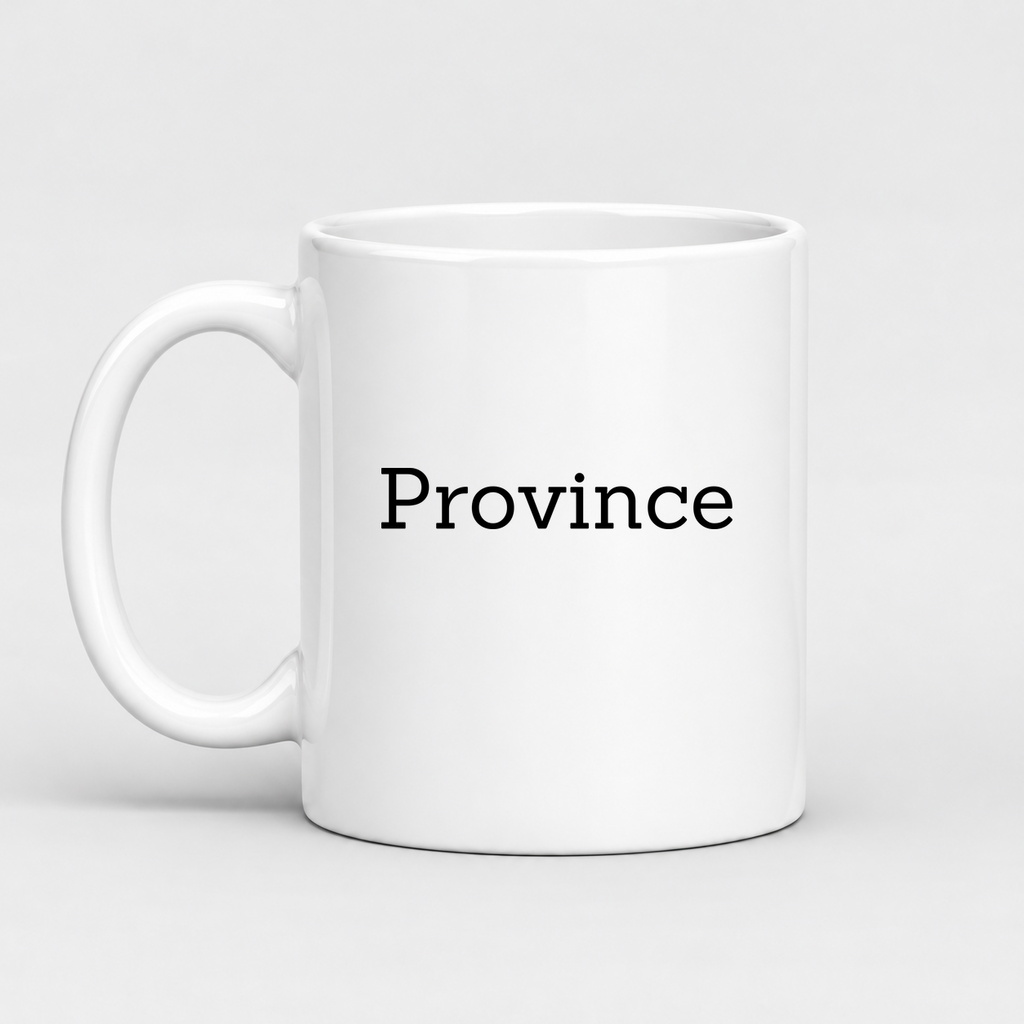 Province Mug in white with handle left