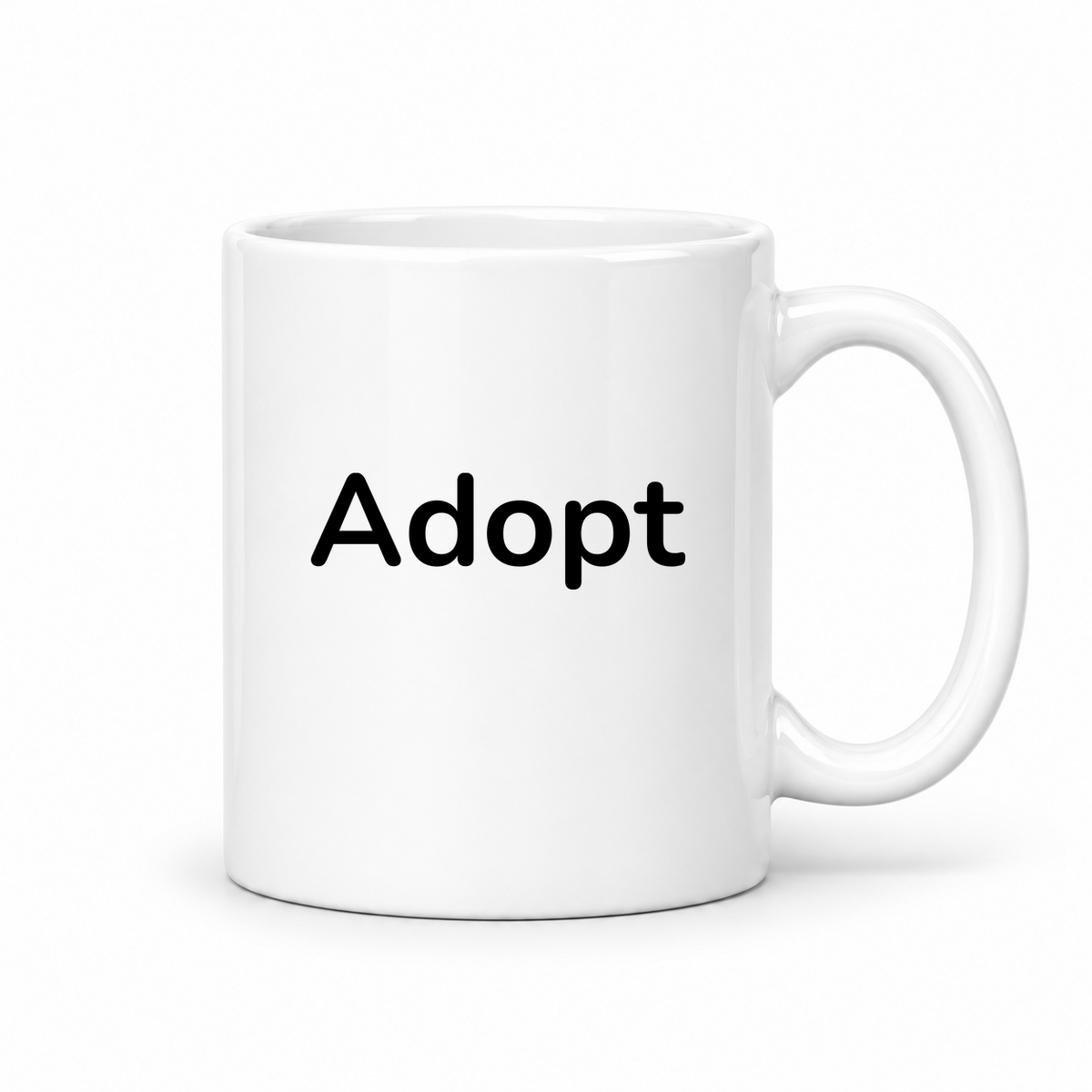 Adopt Mug in white with handle right