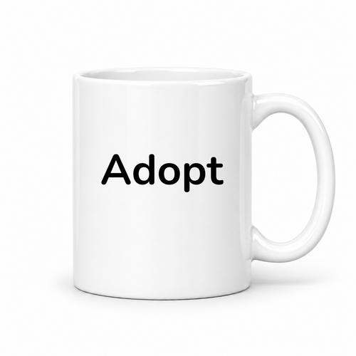 Adopt Mug in white with handle right