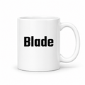 Blade Mug in white with handle right