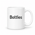 Bottles Mug in white with handle right
