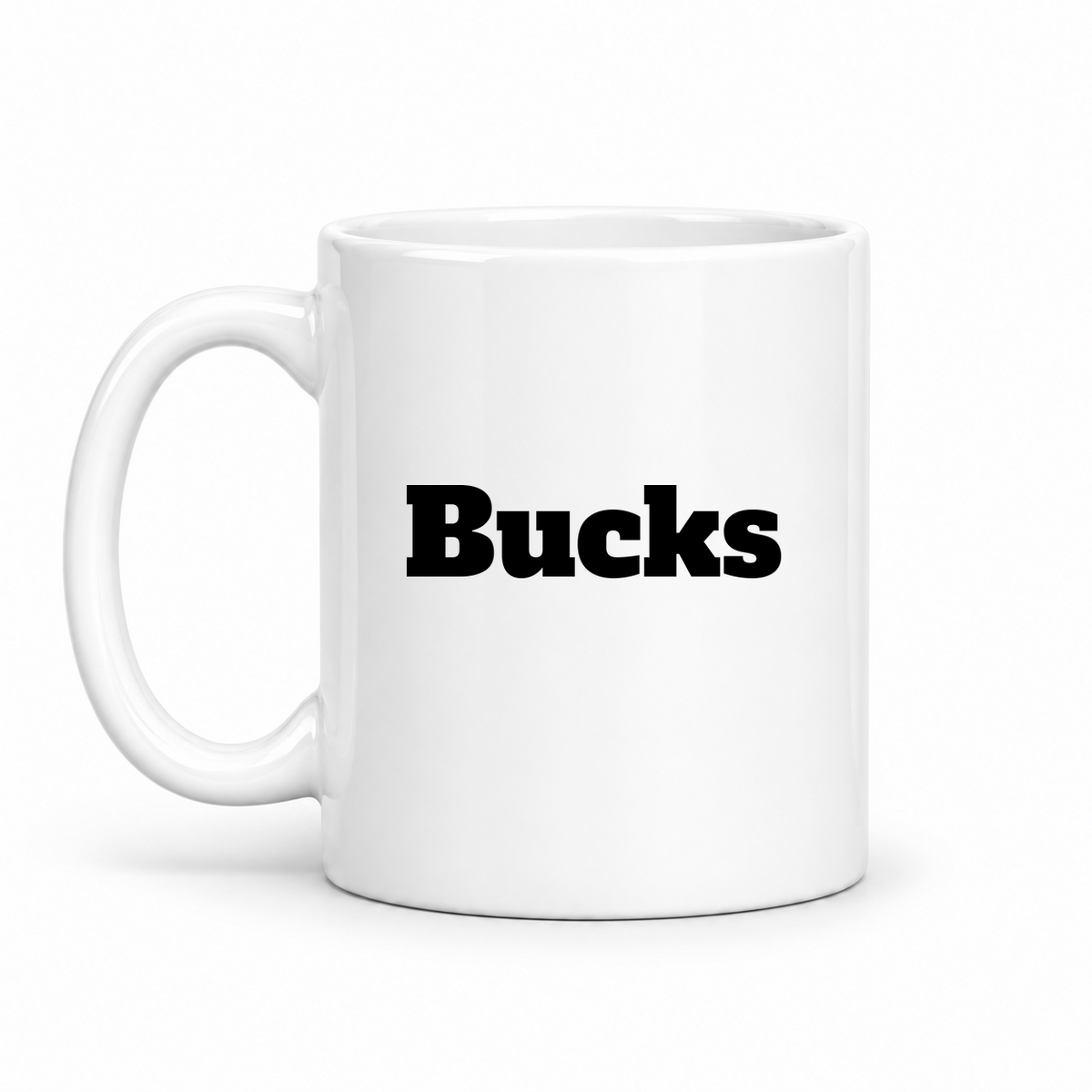 Bucks Mug in white with handle left