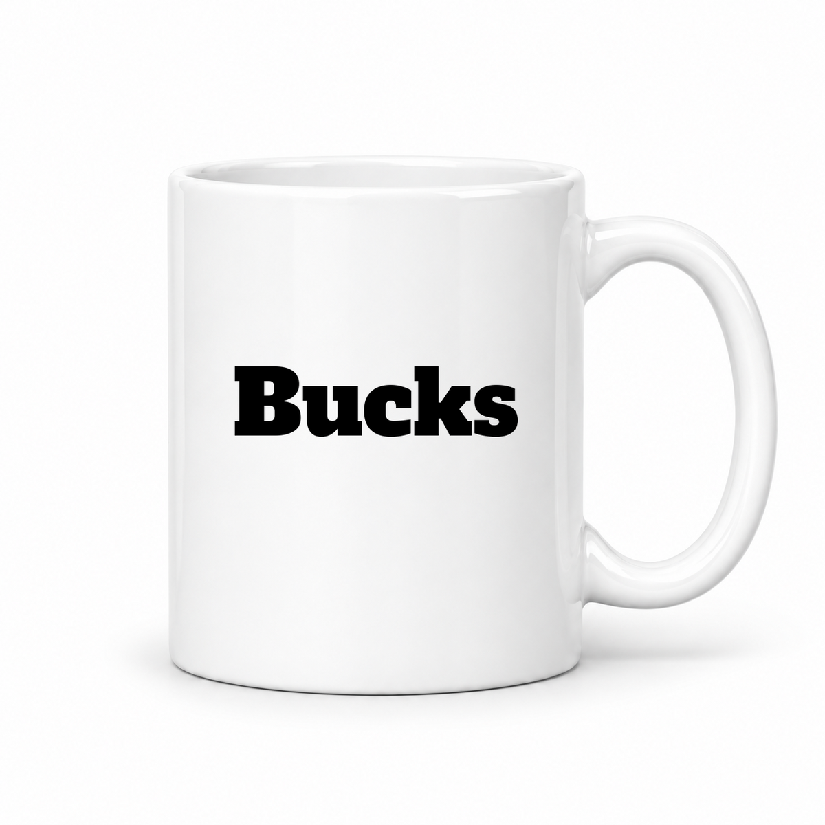Bucks Mug in white with handle right