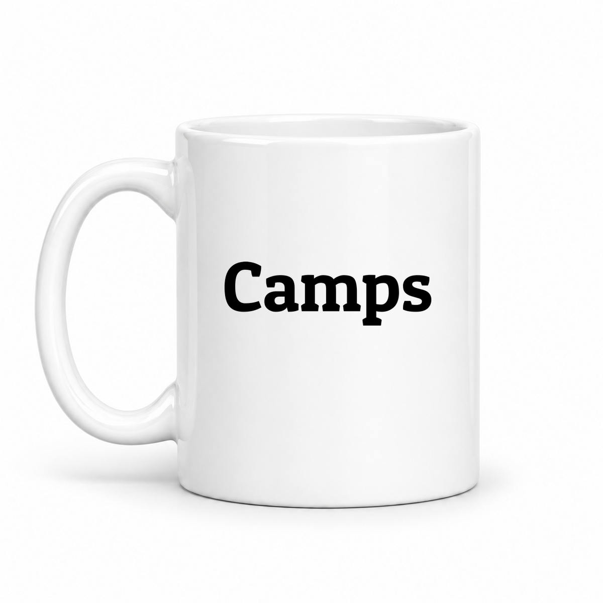 Camps Mug in white with handle left