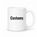 Customs Mug in white with handle right