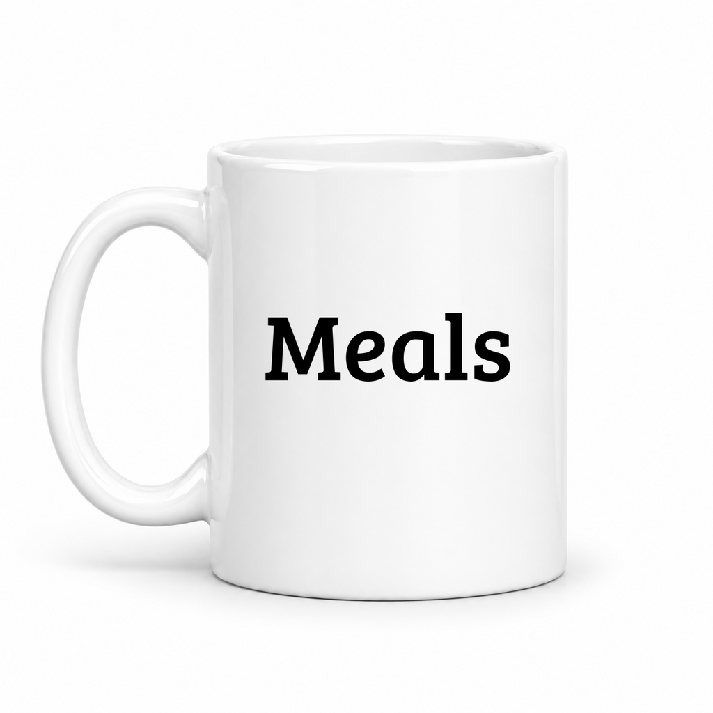 Meals Mug in white with handle left
