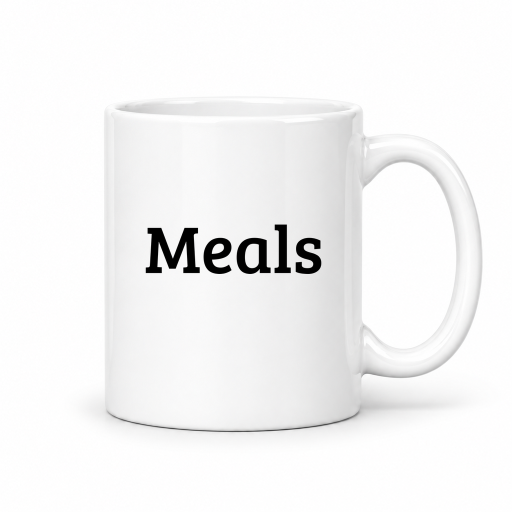 Meals Mug in white with handle right