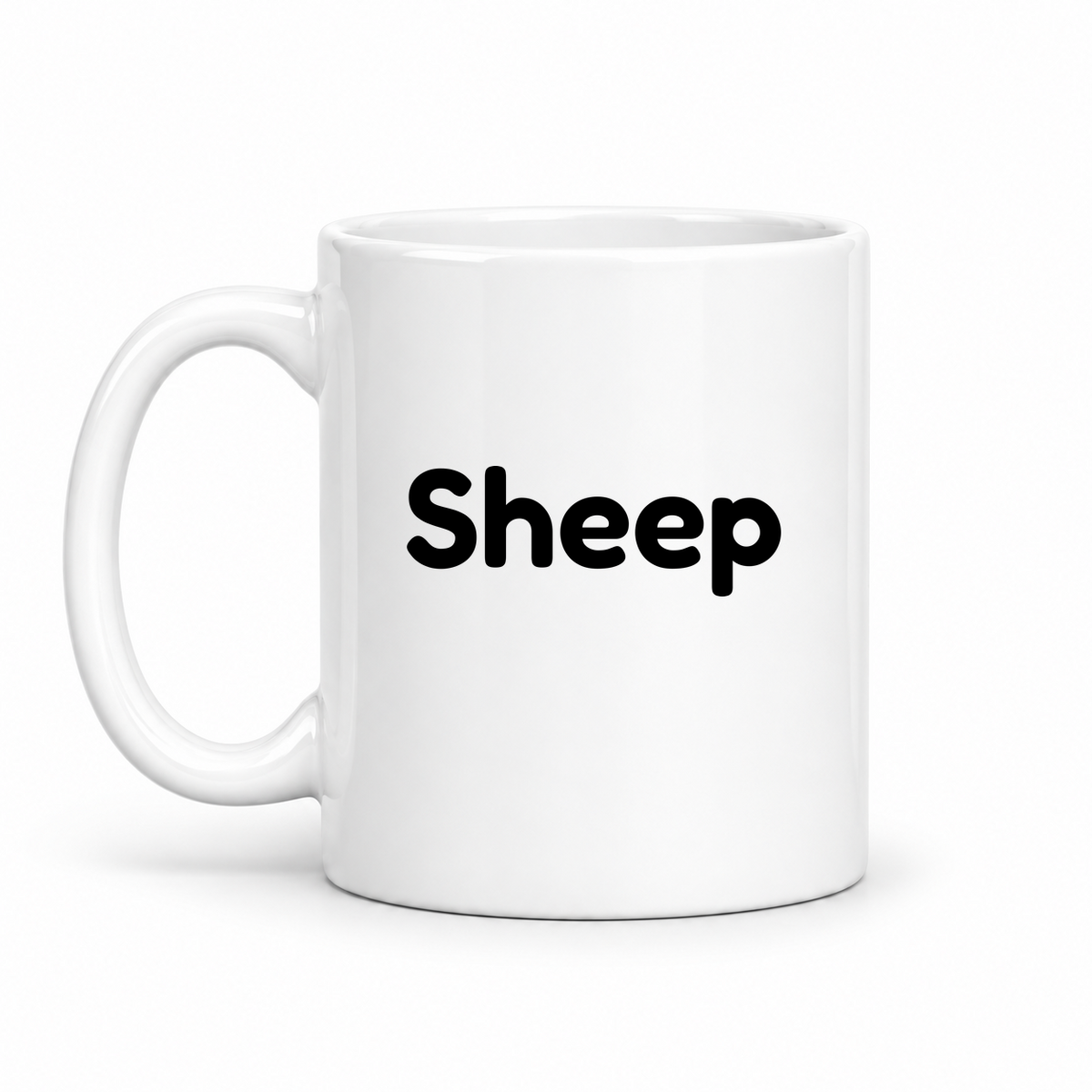 Sheep Mug in white with handle left