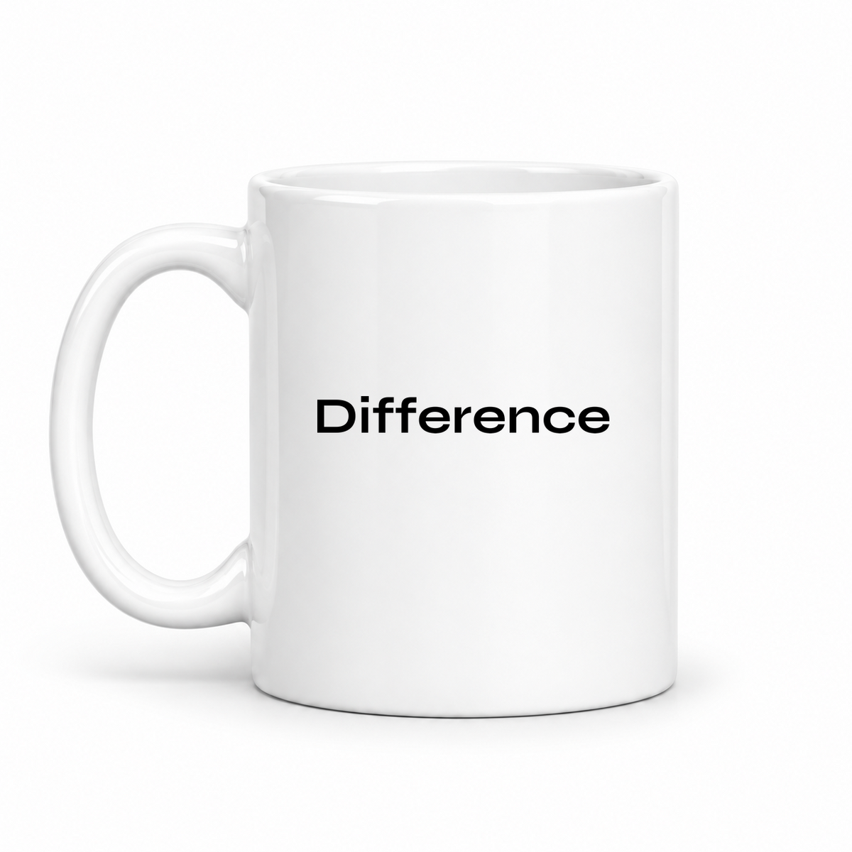 Difference Mug in white with handle left