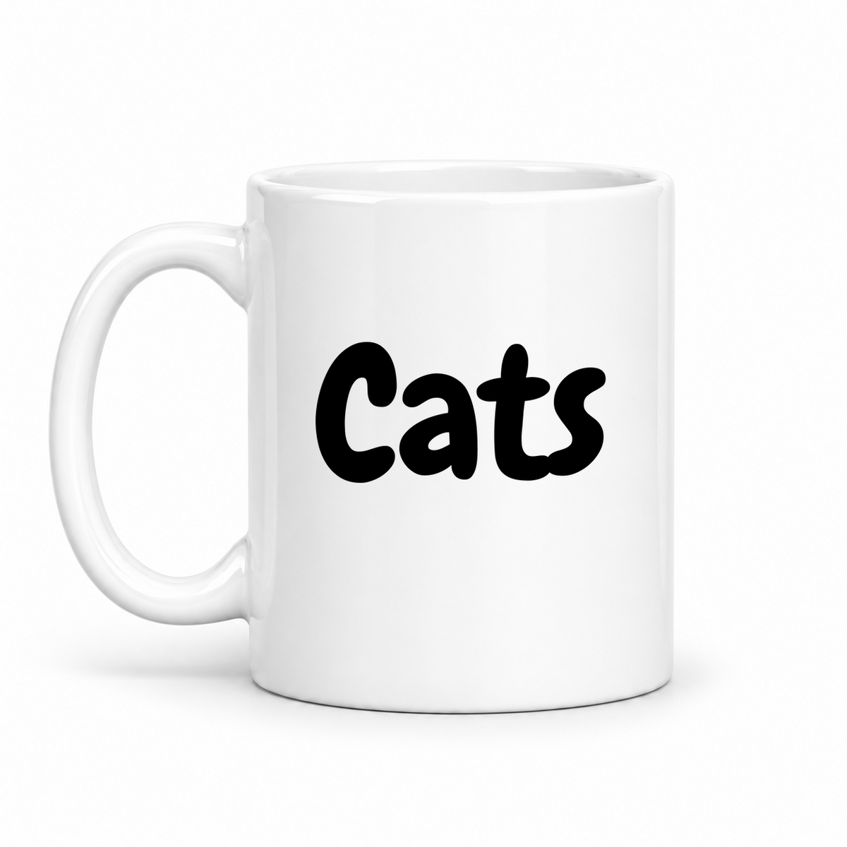 Cats Mug in white with handle left