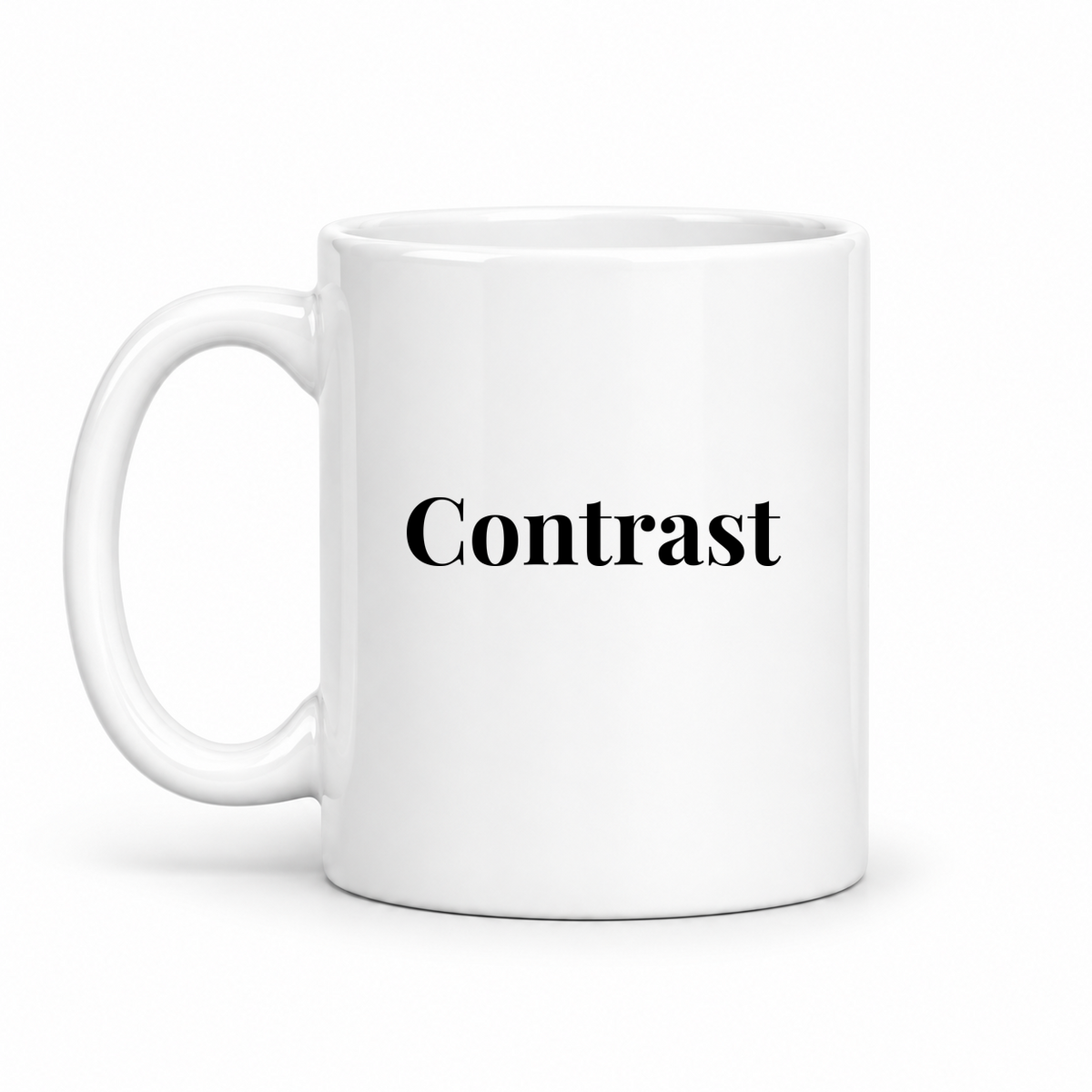 Contrast Mug in white with handle left