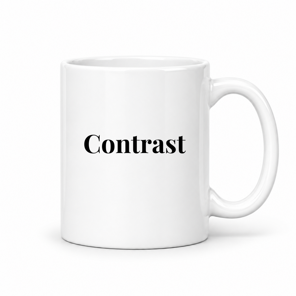Contrast Mug in white with handle right