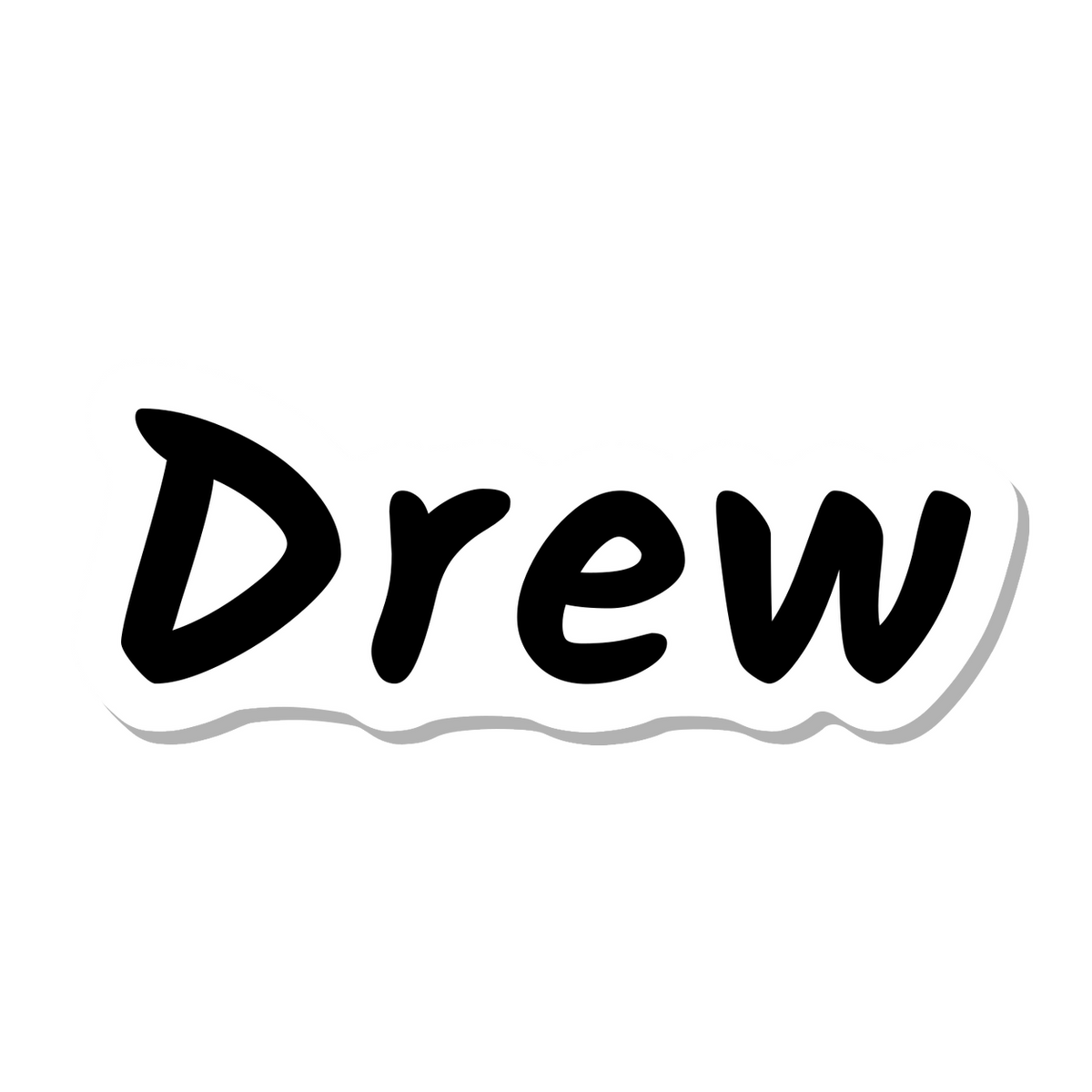 Drew die-cut sticker