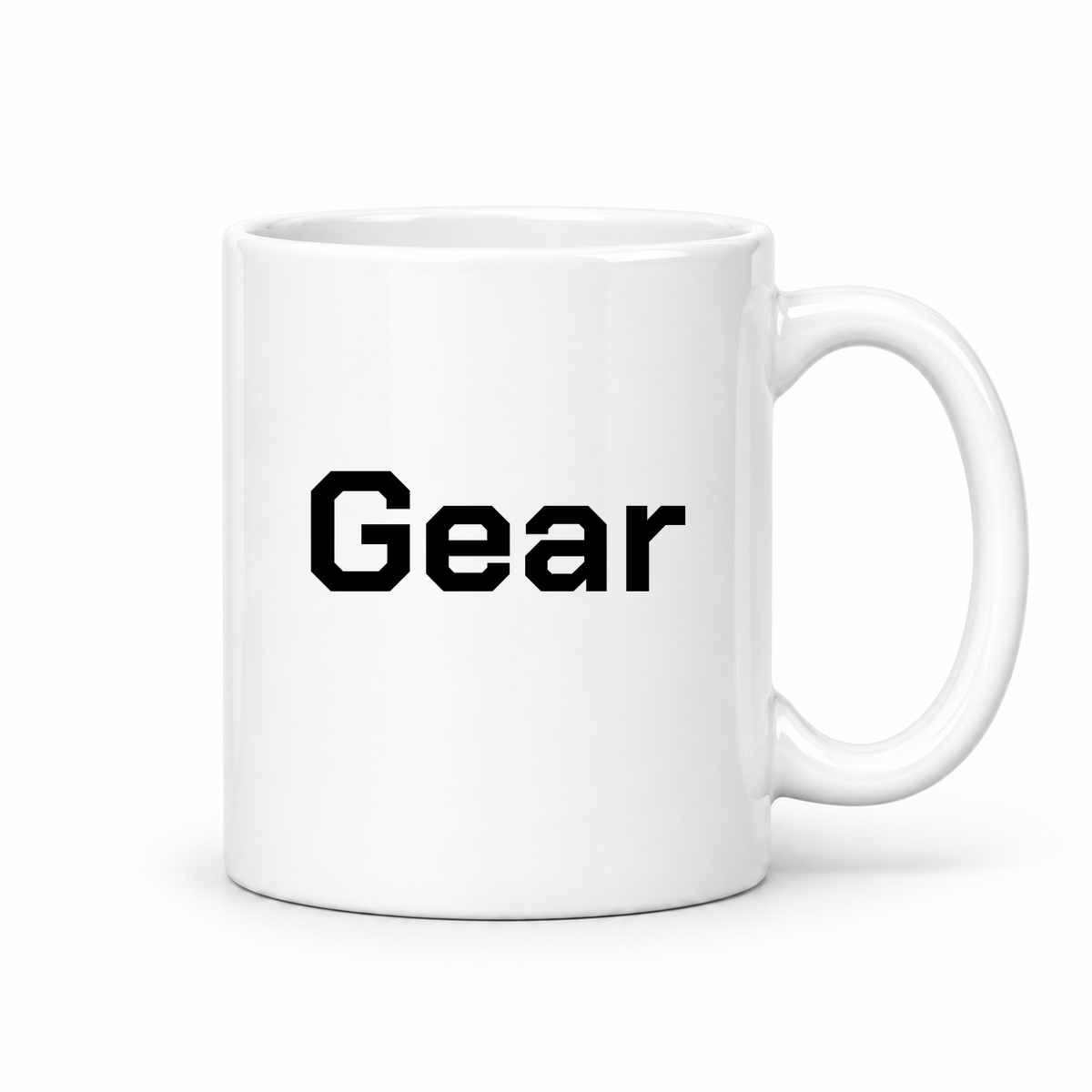 Gear Mug in white with handle right