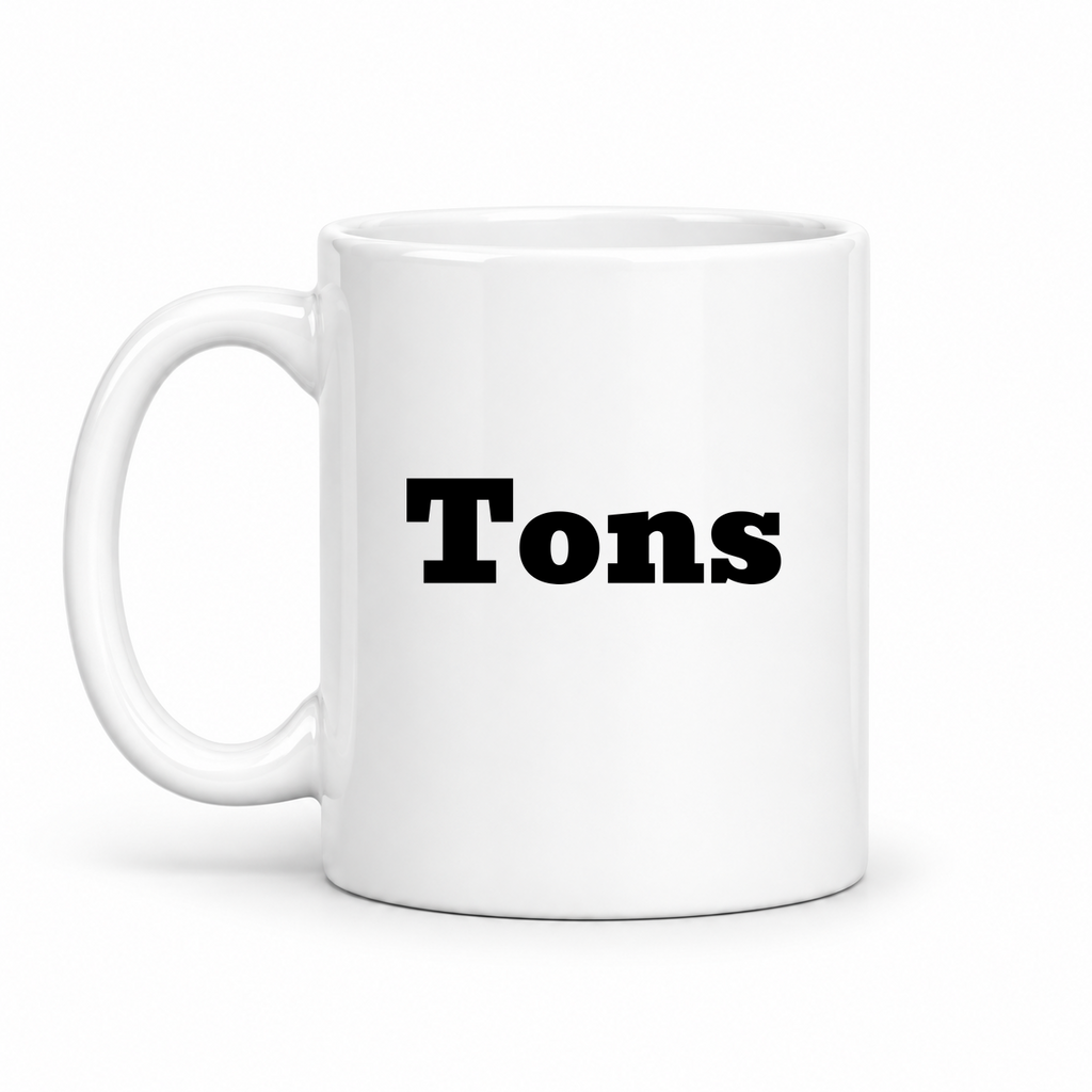 Tons Mug in white with handle left