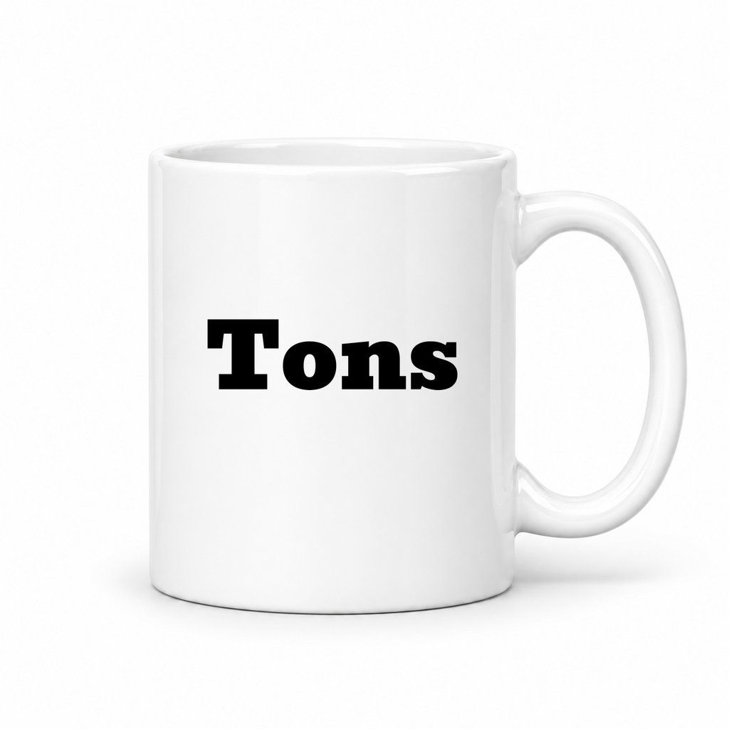 Tons Mug in white with handle right