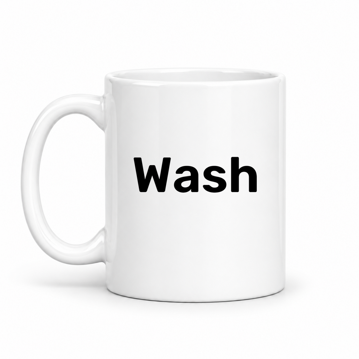 Wash Mug in white with handle left