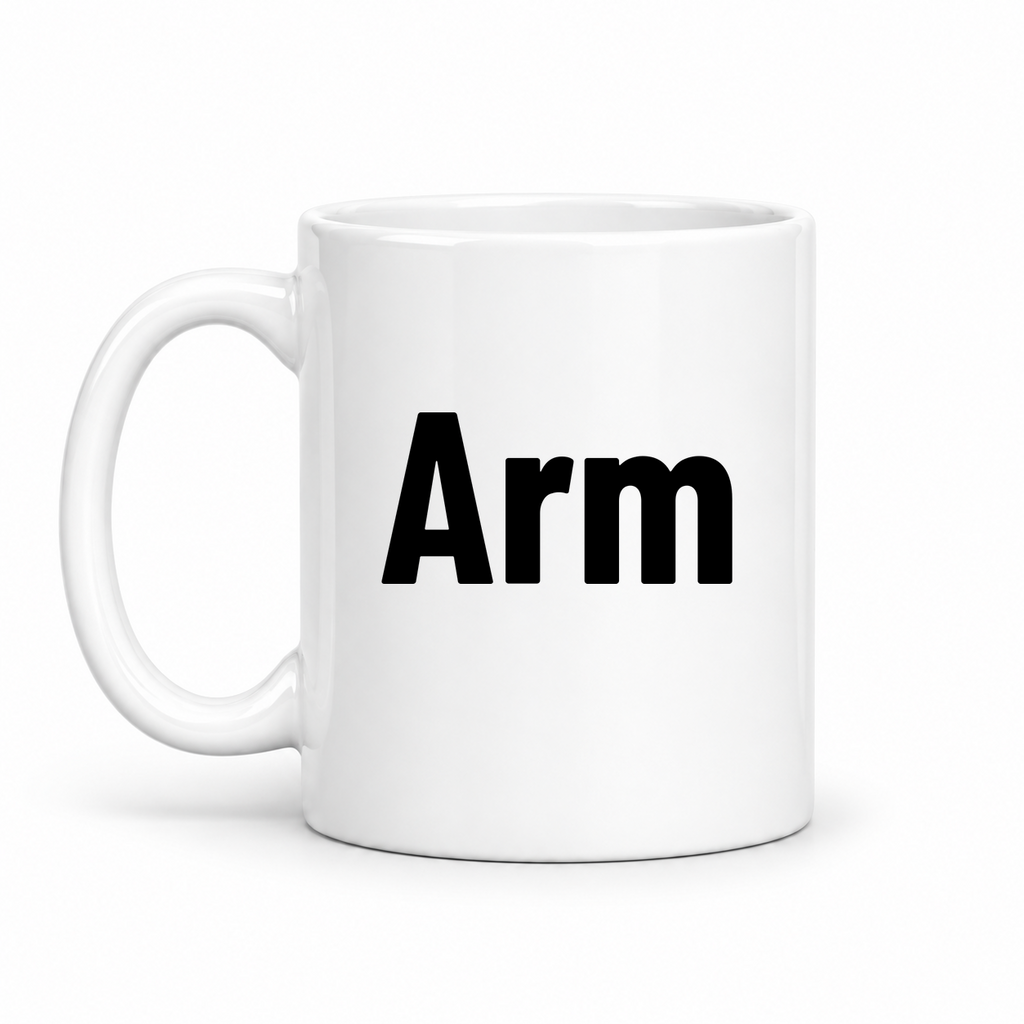Arm Mug in white with handle left