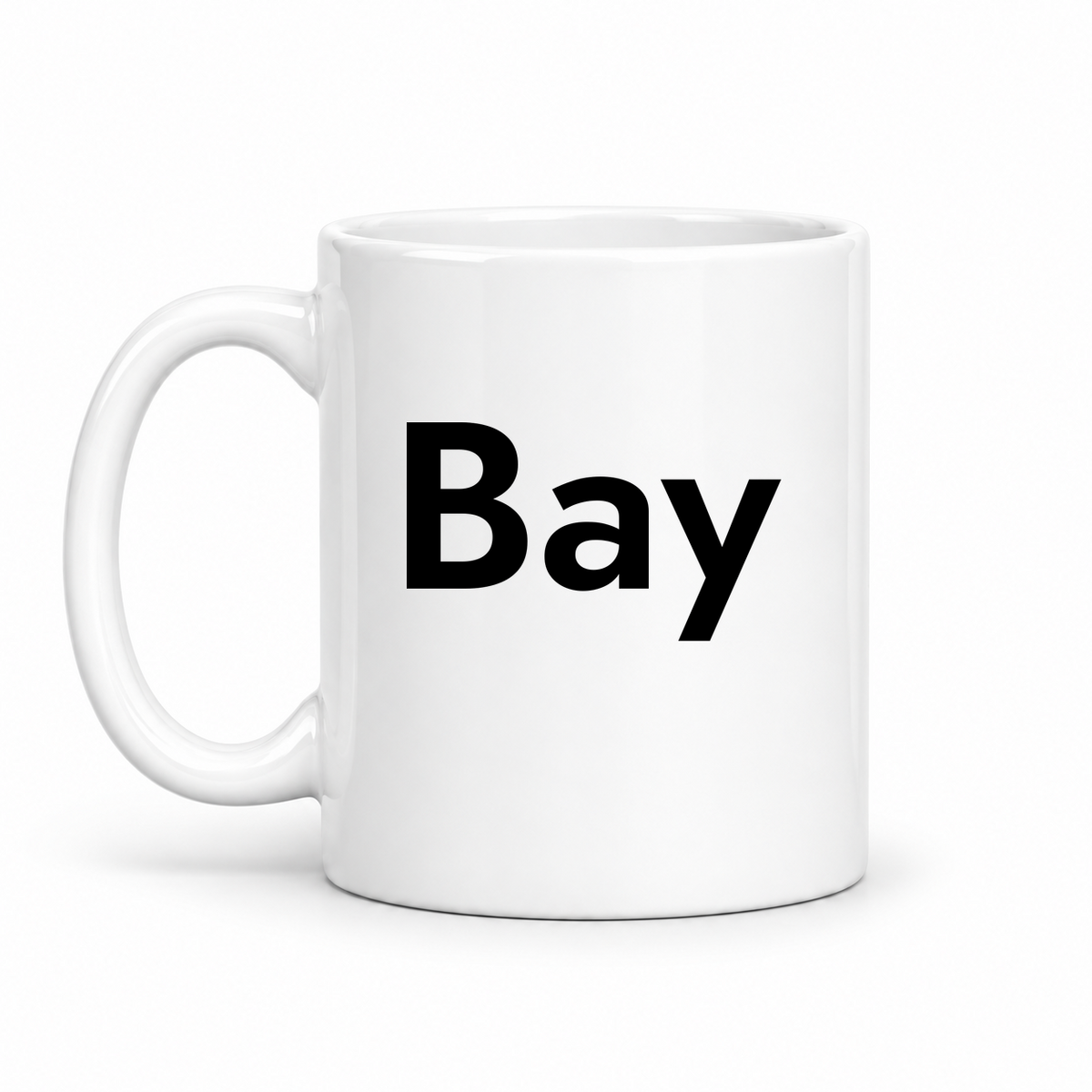 Bay Mug in white with handle left