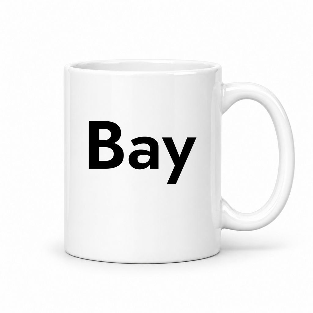 Bay Mug in white with handle right