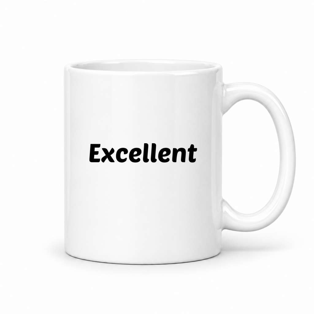Excellent Mug in white with handle right