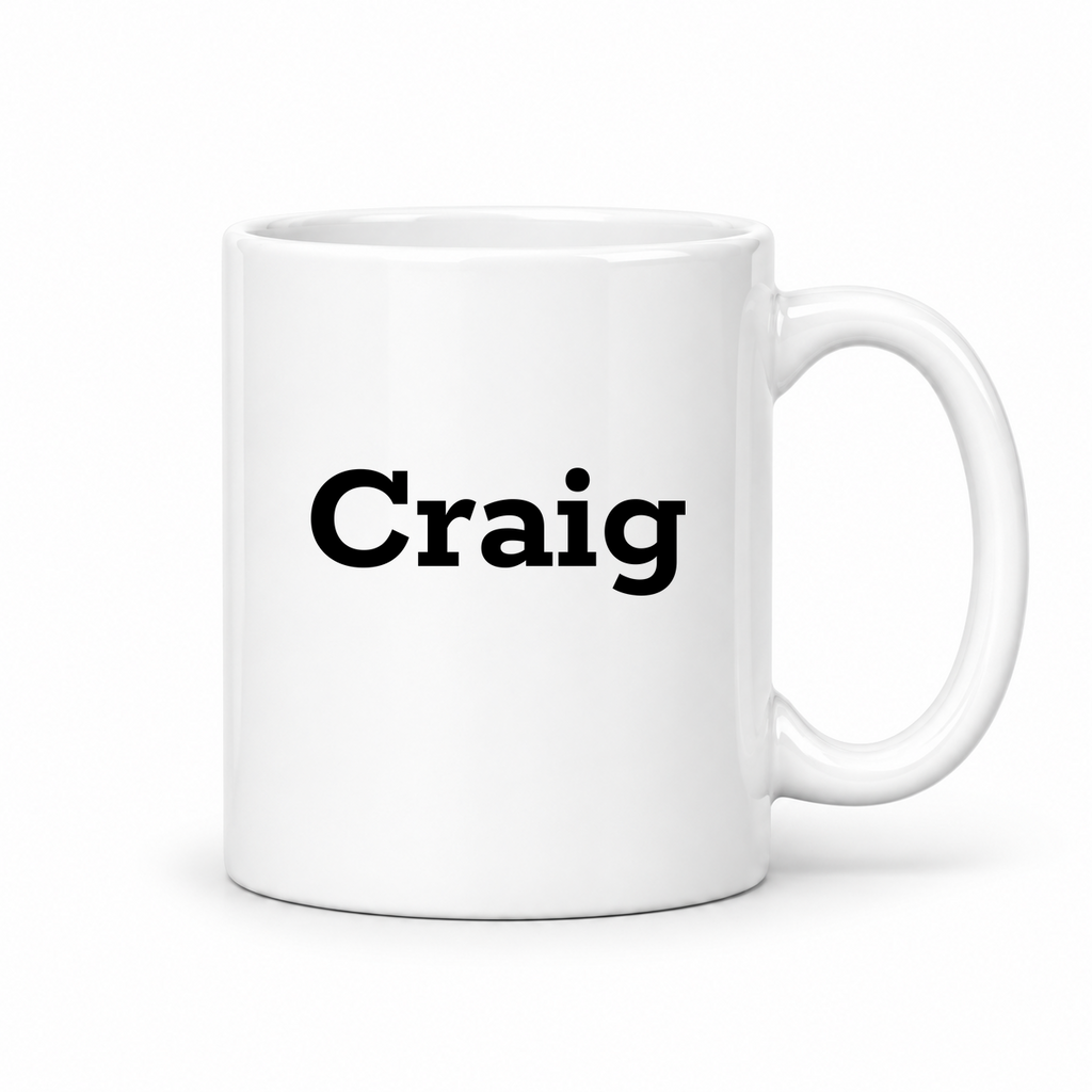 Craig Mug in white with handle right