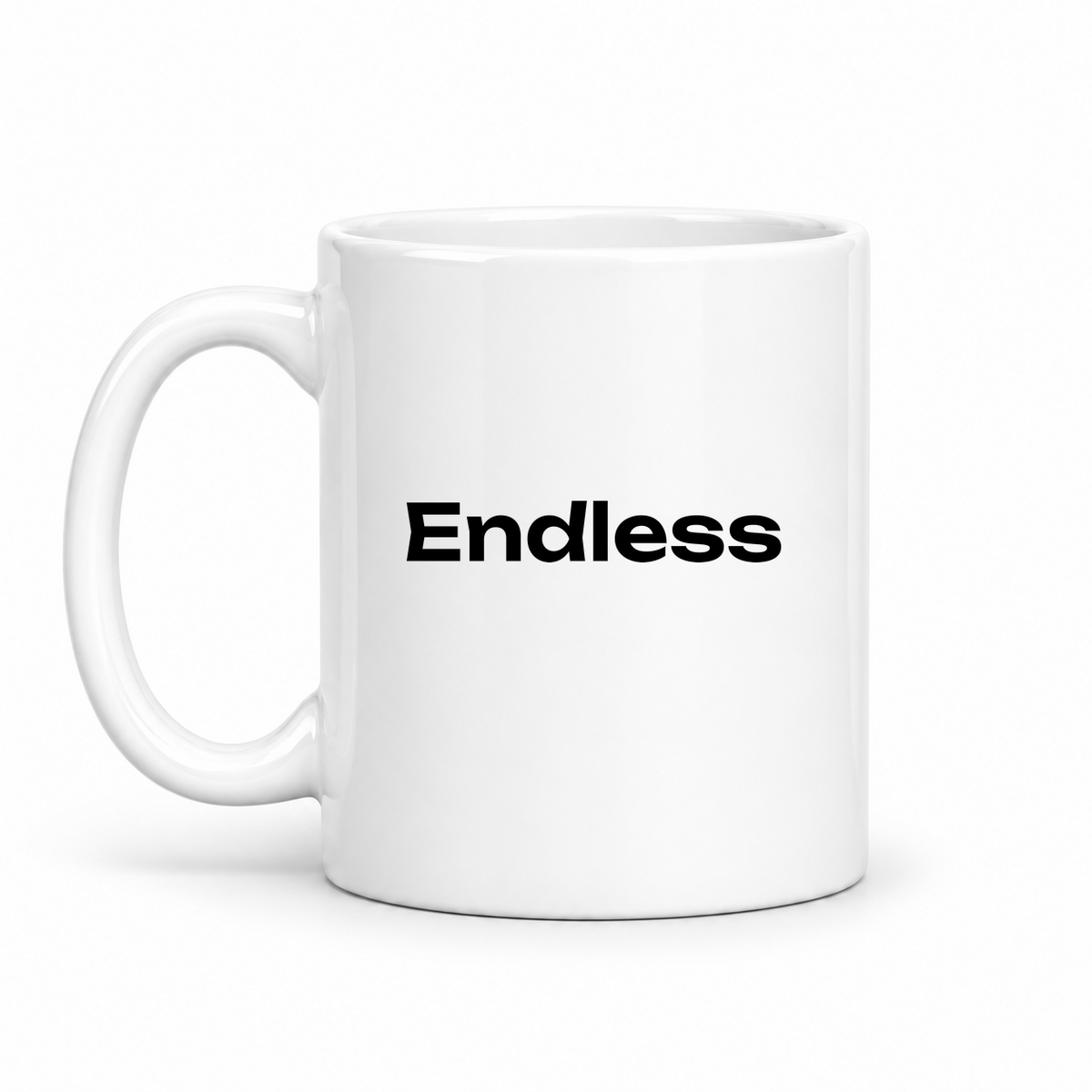 Endless Mug in white with handle left